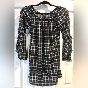 Ladies Plaid Black & White Tunic